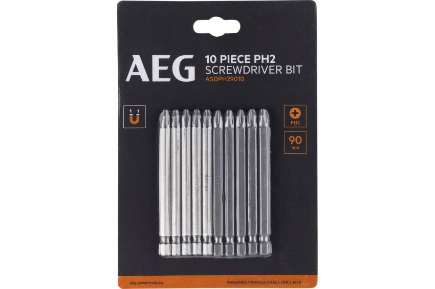 Біти ASDPH29010 AEG, РН2, 90мм, 10шт.-ASDPH29010