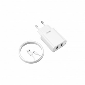 Сітчасте зарядне пристрій Remax Jane + кабель USB 2.0 to microUSB 1М Білий (RP-U35-M)-[articul]