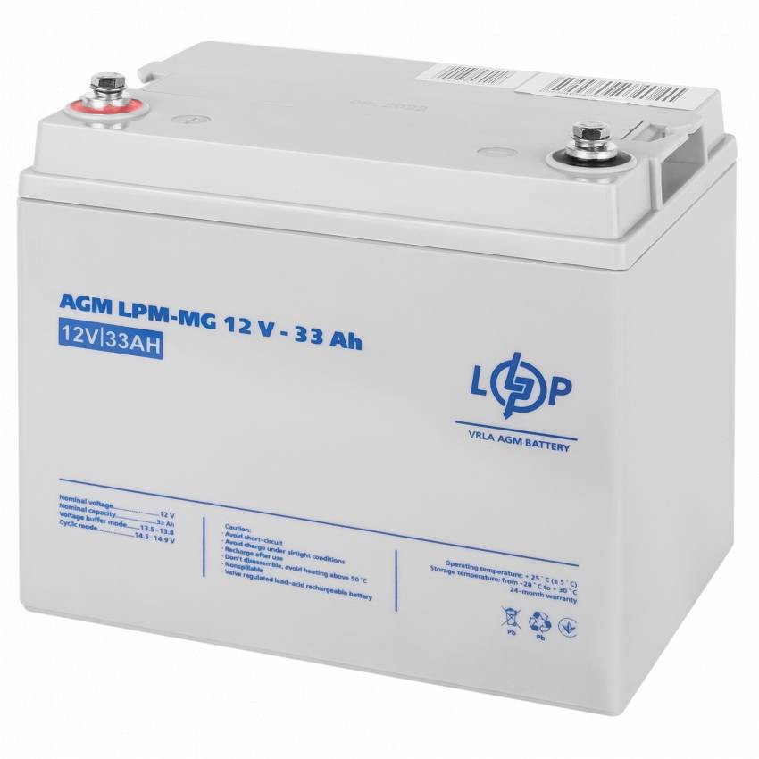 Акумулятор мультигелевий AGM LPM-MG 12V - 33 Ah для TESLA-