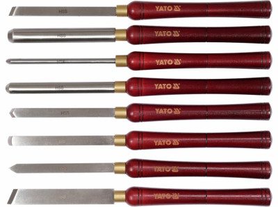 Різці токарні по дереву YATO 8 шт. заг. l= 435 мм, леза l= 160 мм в футлярі [5/90]