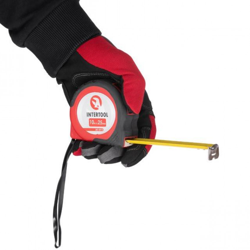 Рулетка з фіксатором 10 м * 25 мм INTERTOOL MT-0410-MT-0410