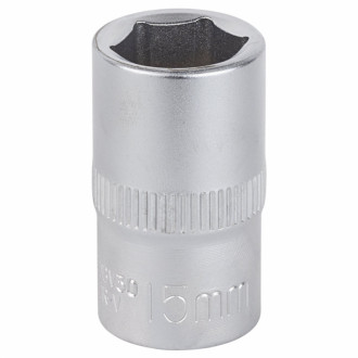 Насадка шестигранна коротка 1/2&quot; 15мм CrV mid Sigma (6071151)-[articul]