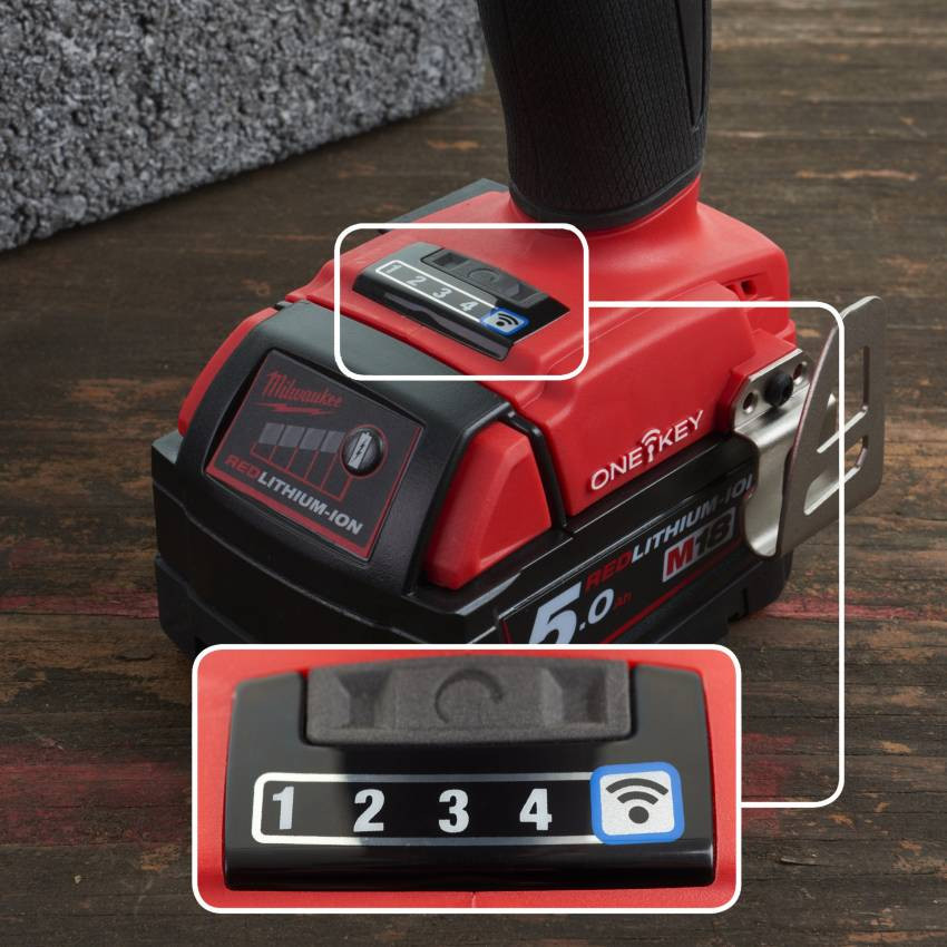Гайковерт акумуляторний 1/2" MILWAUKEE, M18 ONEFHIWF12-502X, 1898Нм ( заряд.пр.,2 акум.X5Ач, HDкейс)-4933459727