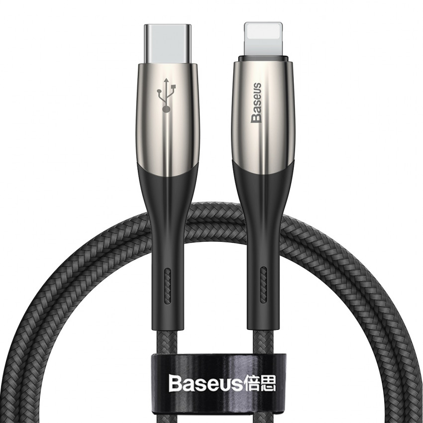 Кабель Baseus Horizontal Type-C to Lightning PD 18W 1M Чорний (CATLSP-01)-