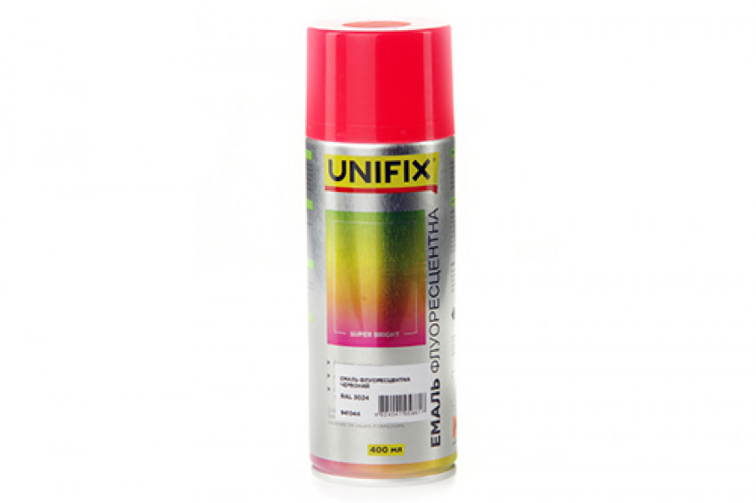Емаль акрилова флуоресцентна RAL 3024 Червоний 400мл UNIFIX-941044