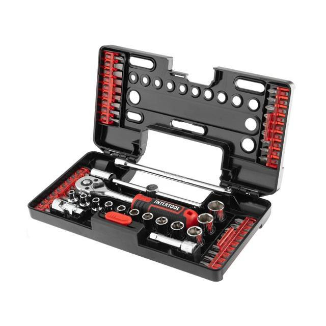 Набір викруткових насадок і головок з тріскачкою, 57 од., STORM INTERTOOL VT-3657-VT-3657