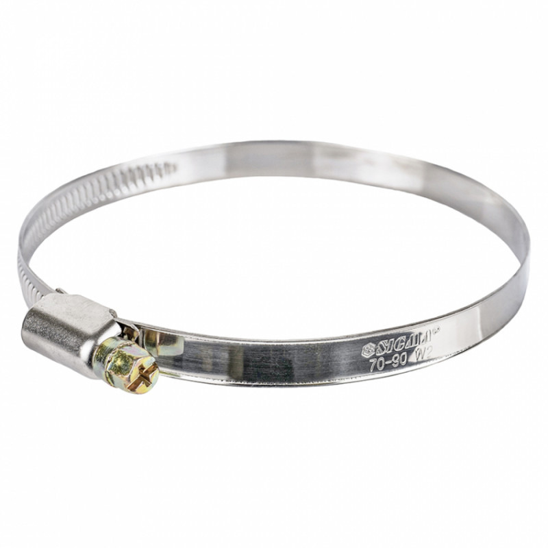 Хомут черв'ячний нержавіючий 9мм D70-90мм 10шт Sigma (2510151)-2510151