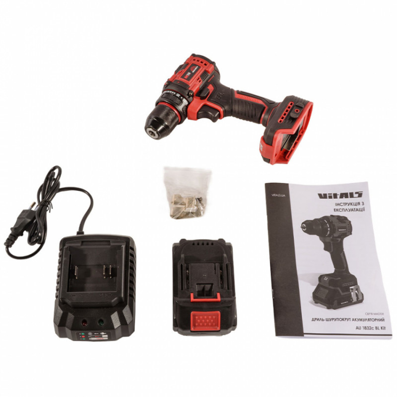 Дриль-шуруповерт акумуляторний Vitals Master AU 1832c BL Kit-235330