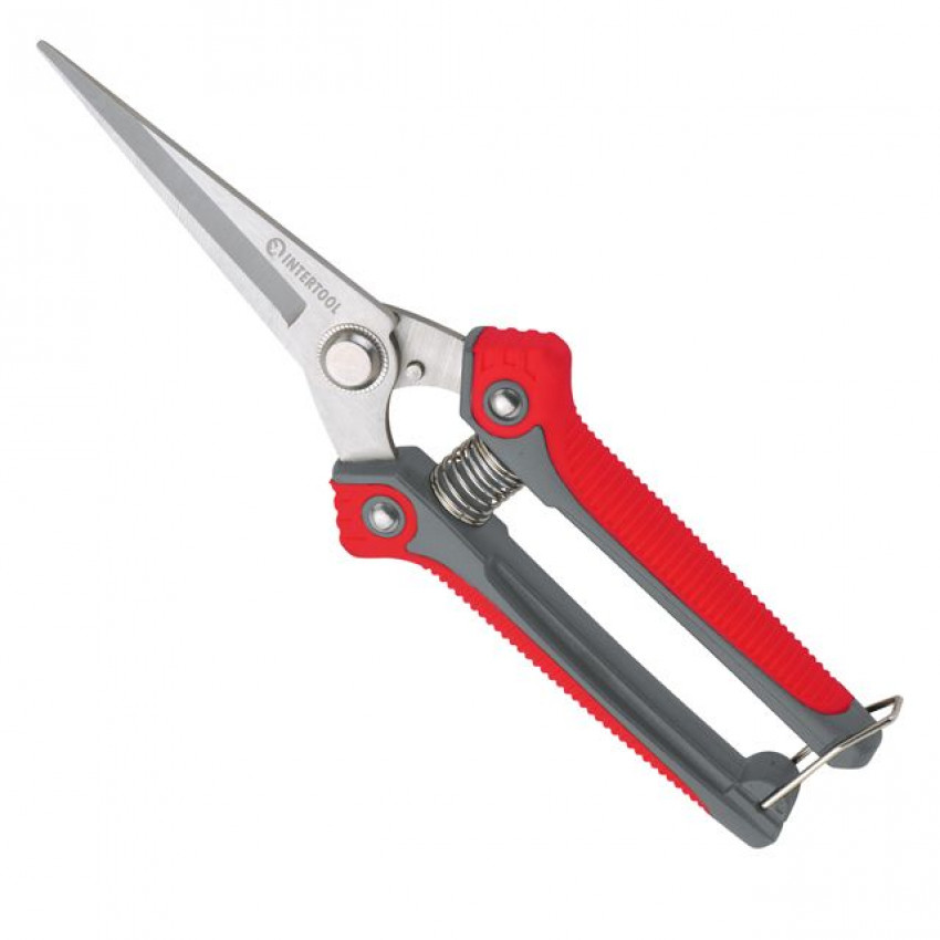 Секатор для винограду 200 мм, INOX, двокомпонентна рукоятка INTERTOOL FT-1015-FT-1015