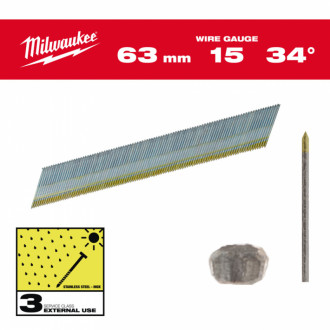 Набор гвоздей для нейлера 15G/34°/38мм INOX (2500 шт)-[articul]