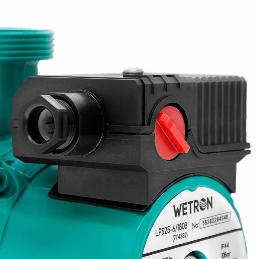 Циркуляційний насос 100 Вт Hmax 6 м Qmax 50 л / хв Ø1½ 180 мм Ø1 Wetron (774332)-774332