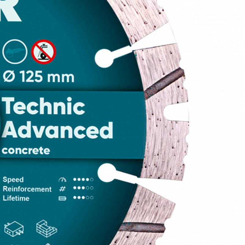 Круг алмазний вiдрiзний 1A1RSS/C3 125x2,2/1,4x11x22,23-10-HIT Technic Advanced-14315347010