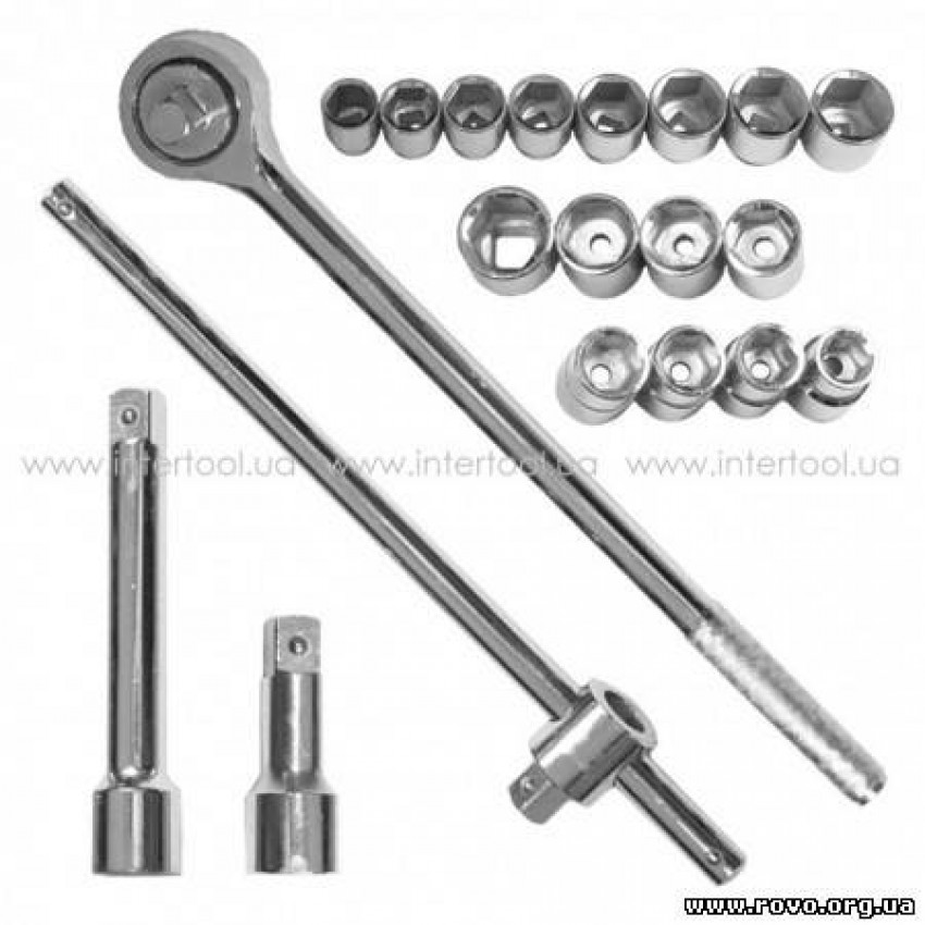 Набір головок та комплектуючих 15од., 1/2", Drop Forged HT-2216-HT-2216