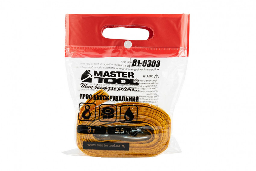 Трос буксирувальний MASTERTOOL 3 т 5.5 м 50 мм поліестер 81-0303-81-0303