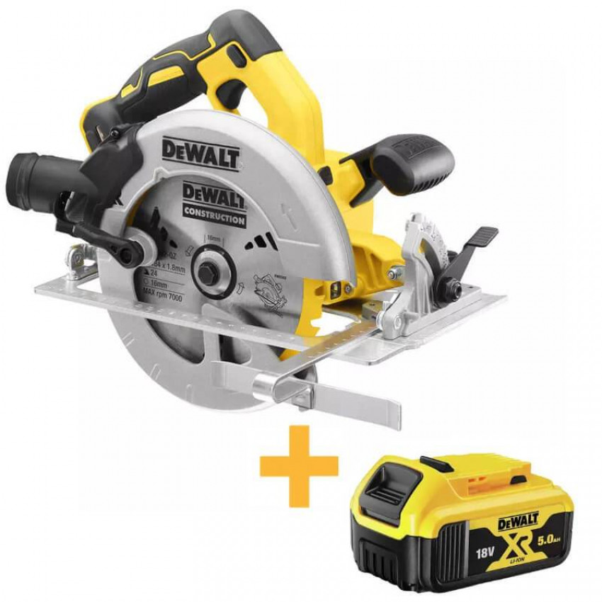 Пила дискова акумуляторна DeWALT DCS570N DCB184-DCS570N+DCB184