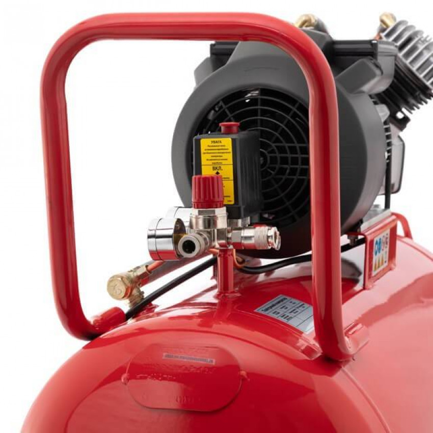 Компресор, 100 л, 3,0 кВт, 220 В, 10 атм, 420 л/хв, 2 циліндри INTERTOOL PT-0008-PT-0008