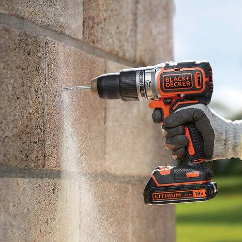Дриль-шуруповерт акумуляторна безщіткова ударна BLACK DECKER BL188KB-BL188KB