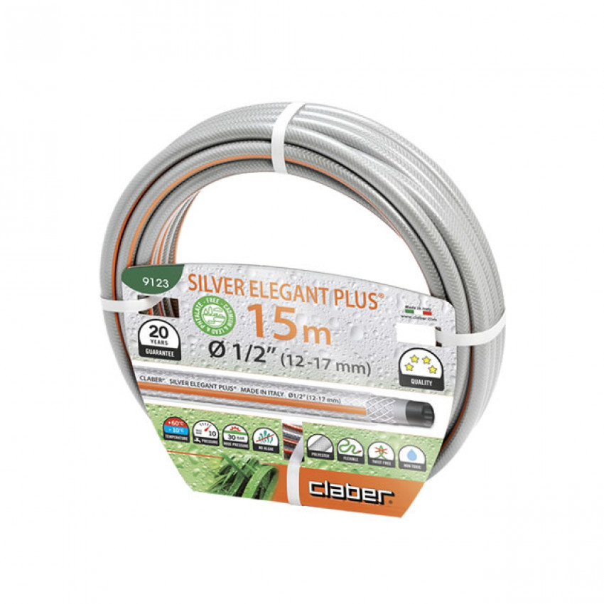 Шланг поливальний 1/2" 15 м Silver Elegant Plus-91230000