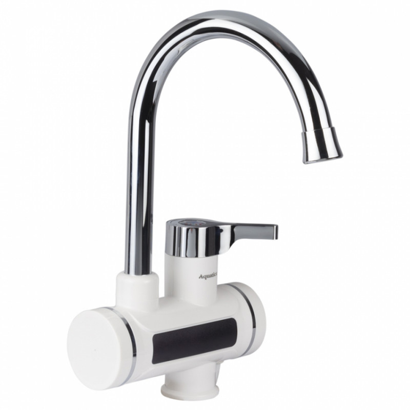 Кран-водонагрівач проточний s92 3.3кВт для кухні вилив вухо на гайці з дисплеєм і термостатом AQUATICA (9792103)-9792103