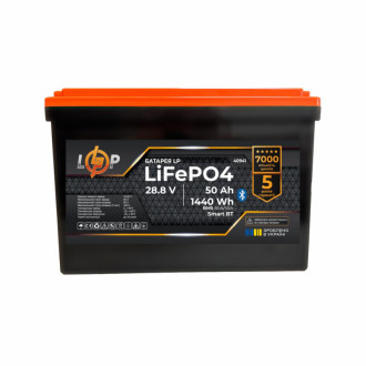 Акумулятор LP LiFePO4 28,8V (9S) - 50 Ah (1440Wh) (BMS 80A/50А) пластик Smart BT-[articul]