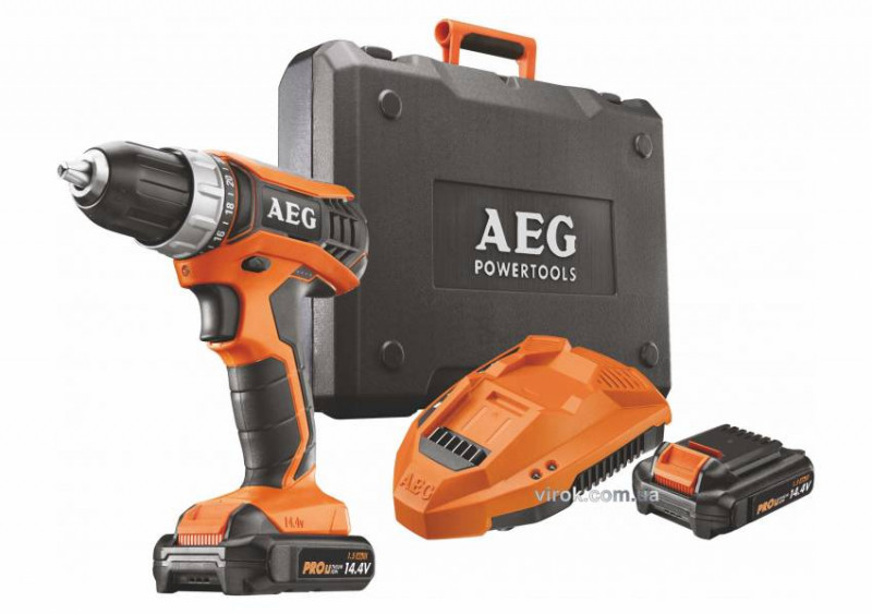 Шуруповерт-дриль акумул. AEG : Li-Ion 14.4 В, 1.5 Агод, 32 Нм, патрон Ø≤10 мм (сталь) 2 бат кейс-BS14G3LI-152C