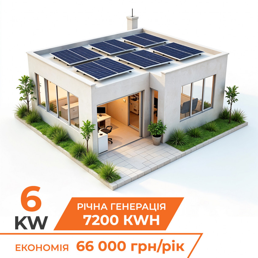 Комплект СЕС DEYE for LP 6 kW - АКБ-11,7 kW (від 5 годин автономності)-