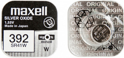 Срібно-оксидна батарейка Maxell "таблетка" SR41W 1шт/уп-[articul]