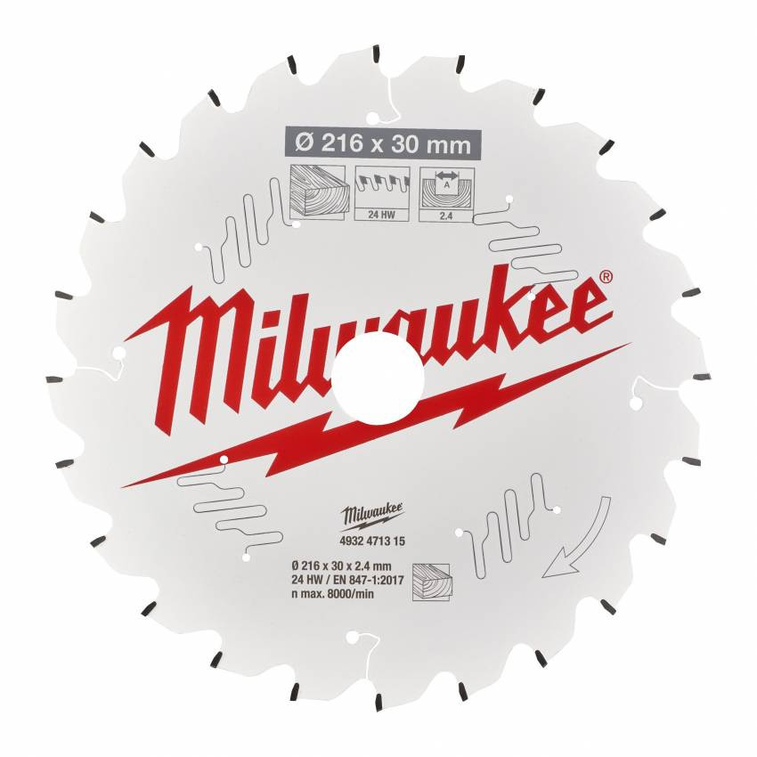 Диск пиляльний Alu PFTE MILWAUKEE, Ø305х30х3,0мм, 96 зуб. 2-4932471323