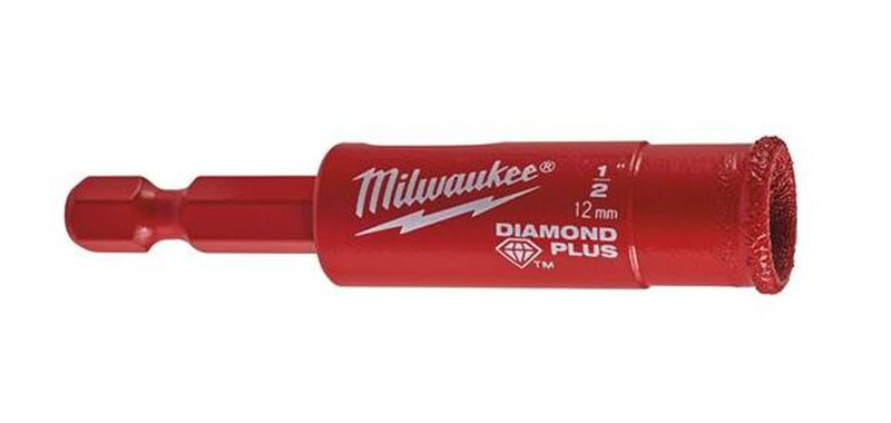 Коронка алмазна Diamond Plus MILWAUKEE, Ø12,0мм (1/4 Hex)-4932498345