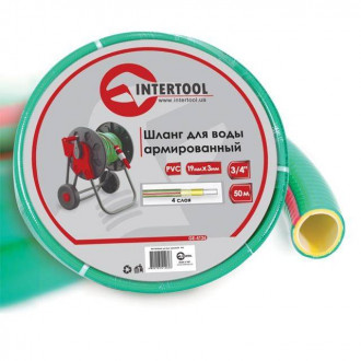 Шланг для води 4 шаровий, 3/4&quot;, 50 м, армований, PVC INTERTOOL GE-4126-[articul]