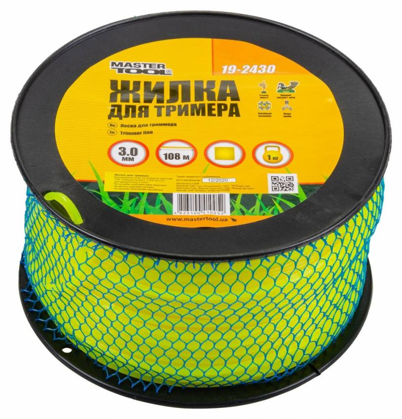 Жилка для тріммера MASTERTOOL 3.00 мм 108 м 1 кг "квадрат" 19-2430-19-2430