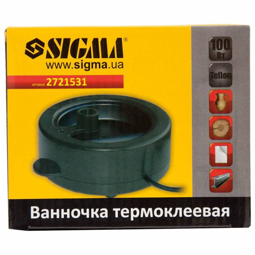 Ванночка термоклейова з тефлоновим покриттям 100Вт Sigma (2721531)-2721531