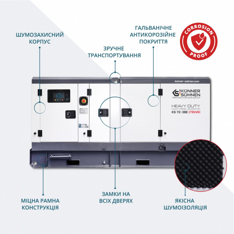 Дизельна трифазна електростанція KS 72-3BE-KS 72-3BE