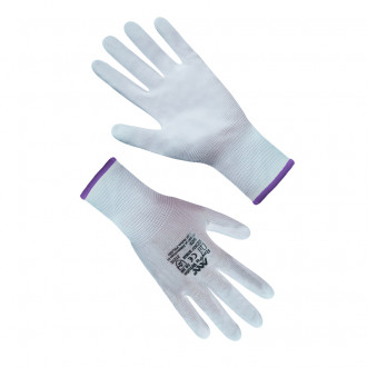 Рукавички синтетичні білі з білим поліуретановим покриттям 6 розмір  Білий (69493)-[articul]