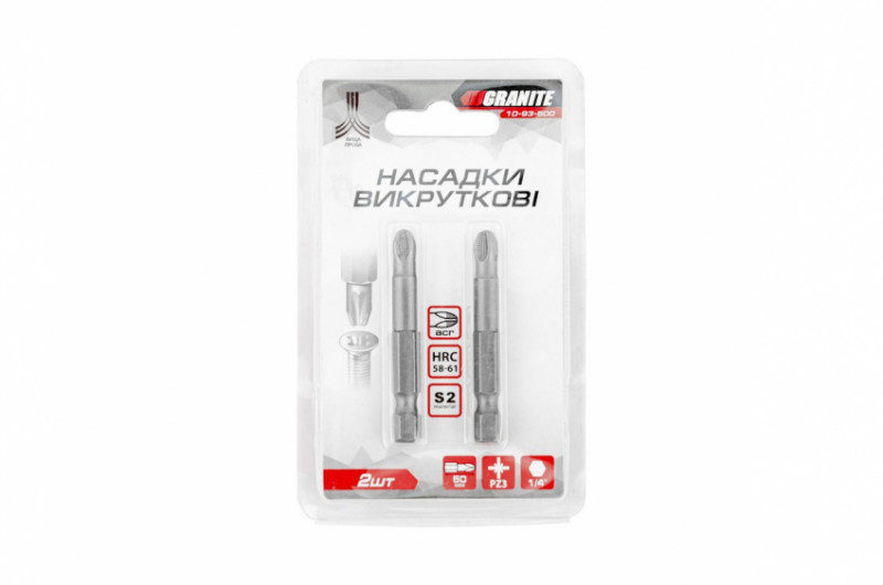 Насадки викруткові GRANITE РZ3х50 мм S2 2 шт 10-93-500-10-93-500