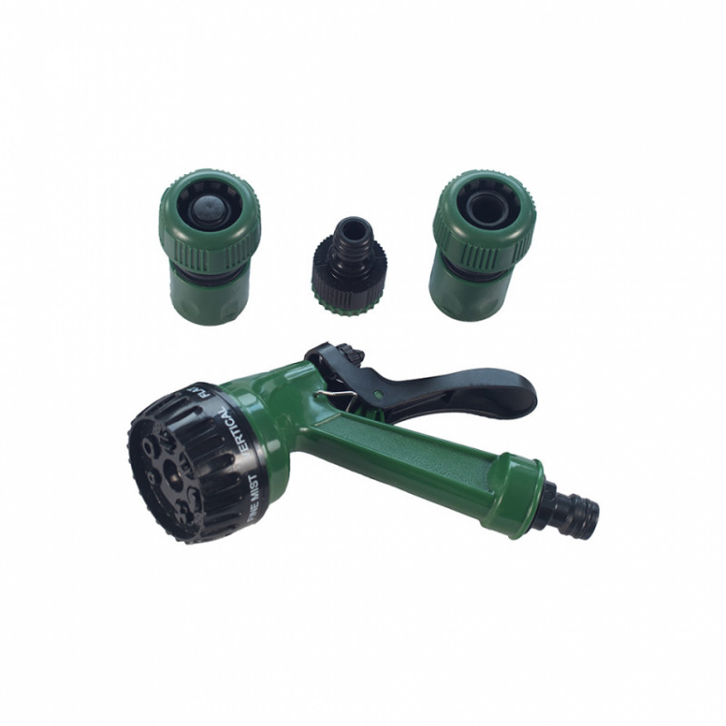 Набір для поливу пістолет розпилювач 7-ми режимний 2 конектори адаптер на шланг ¾" Grad (5012545)-5012545