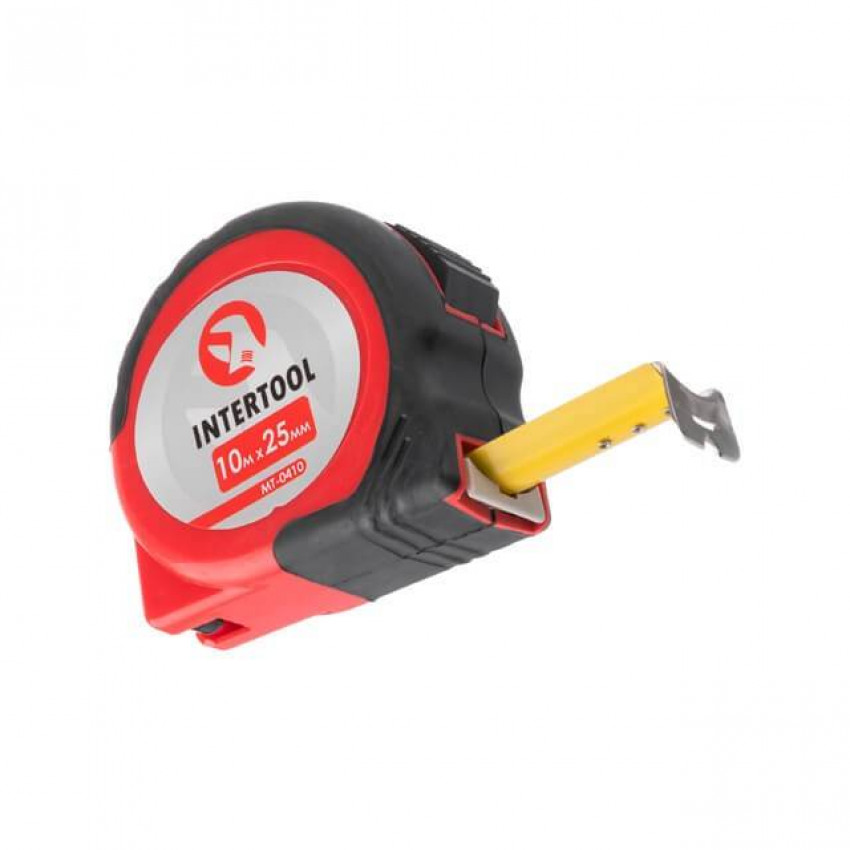 Рулетка з фіксатором 10 м * 25 мм INTERTOOL MT-0410-MT-0410