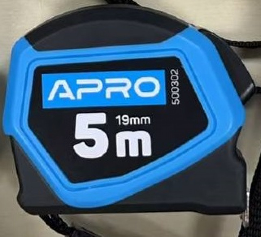 Рулетка обгумована з автостопом 5 м х 19 мм APRO  (APRO)-500302