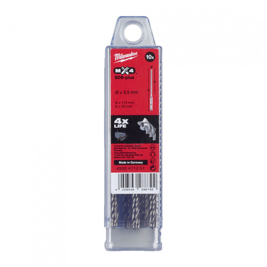 Бур SDS+ MX45.5x115 (10 шт)-4932471251