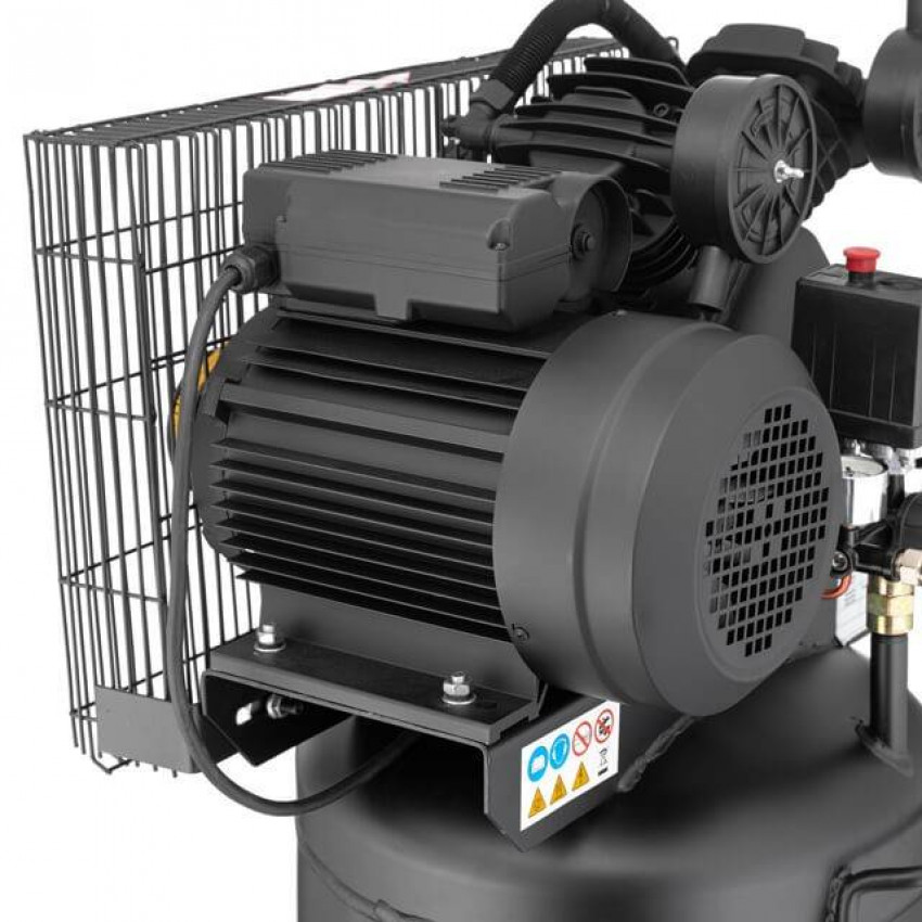 Компресор 100л, вертикальний, 3 кВт, 220 В, 10 aтм, 500 л/хв. 2 циліндри INTERTOOL PT-0017-PT-0017