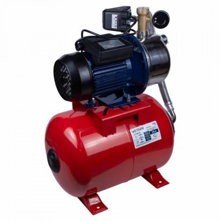 Станція 1,1кВт Hmax 48m Qmax 60л/хв (нержавіюча сталь самонакачування) 24л Україна Wetron (775054/24)-775054/24