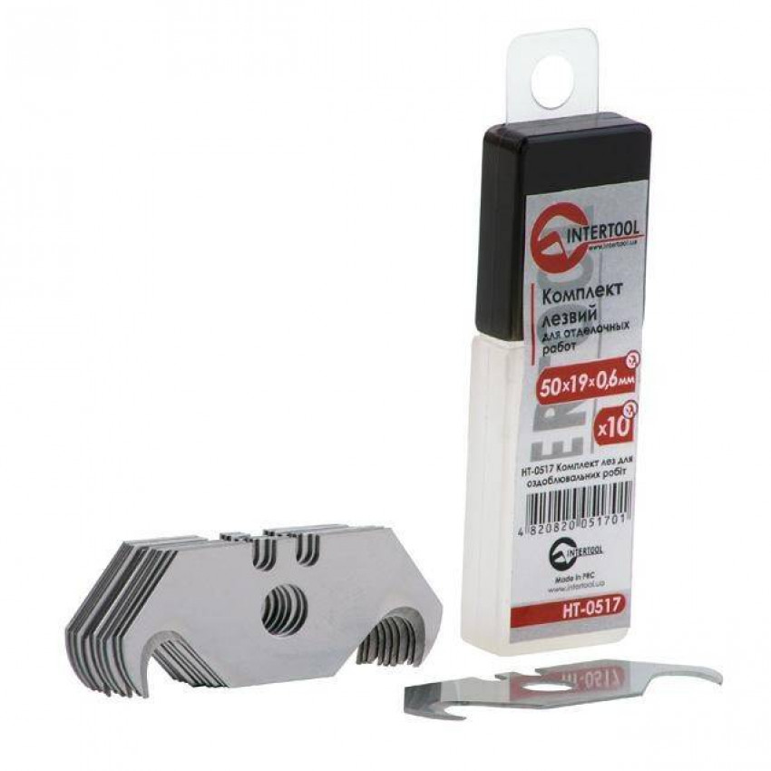 Комплект лез HOOK, 10 шт., для оздоблювальних робіт INTERTOOL HT-0517-HT-0517