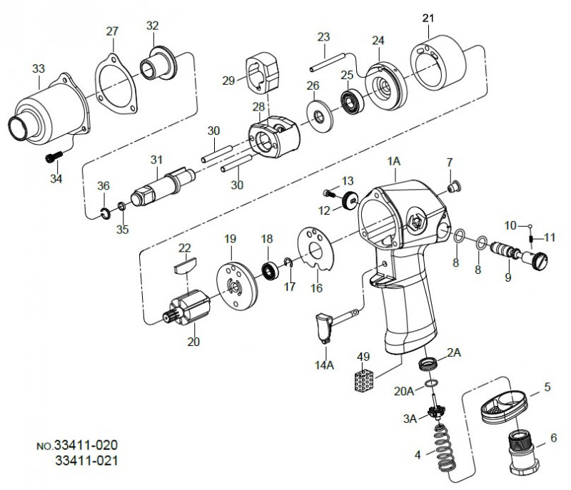 Корпус ударного механизма для 33411-020(021)-33411-C33