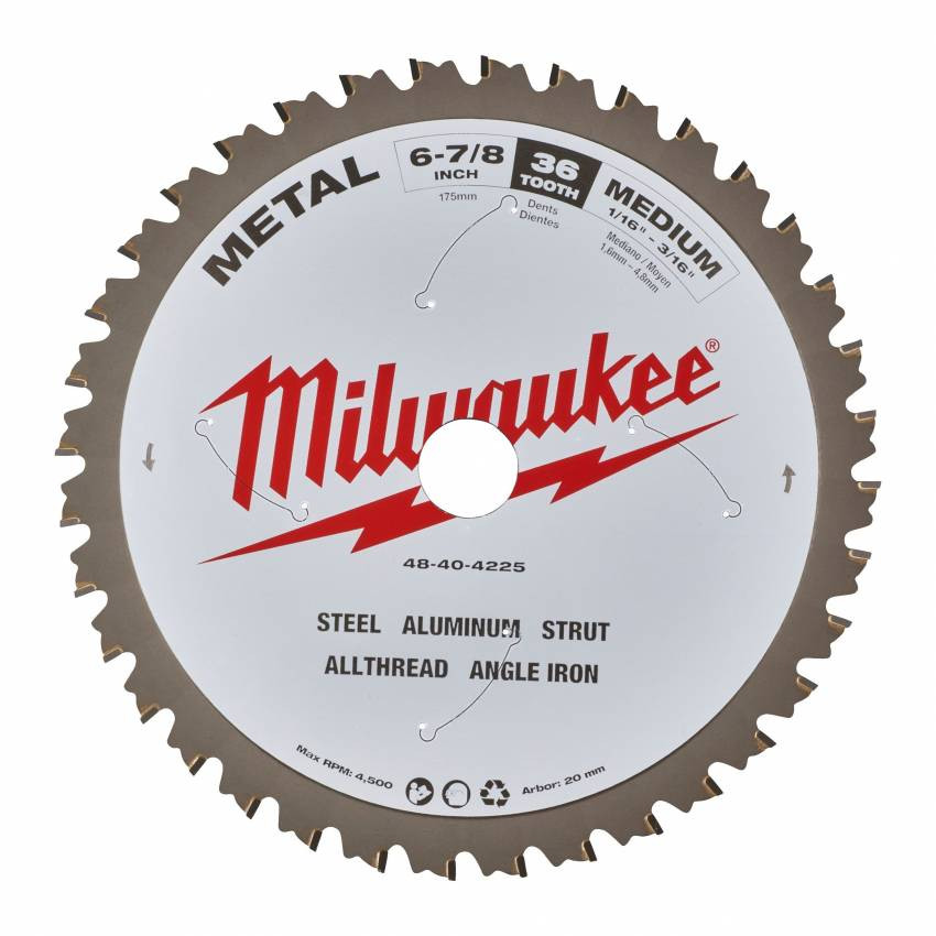 Диск пиляльний Alu PFTE MILWAUKEE, Ø203х5/8"х2,4мм, 58 зуб. 1-48404345