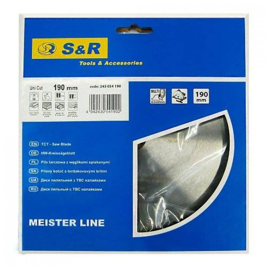 Диск пиляльний S & R Meister UniCut 190x30x2,4 мм-243054190