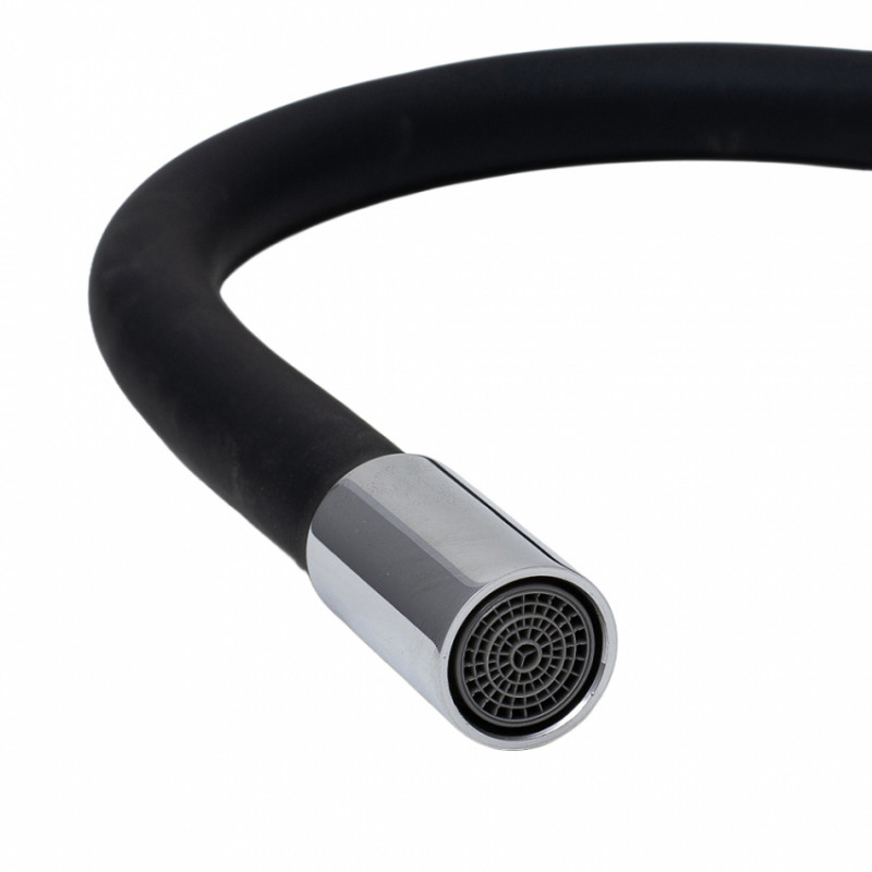 Вилив (гусак) 3/4" для кухні силіконовий чорний AQUATICA (XH-5239) (9793510)-9793510