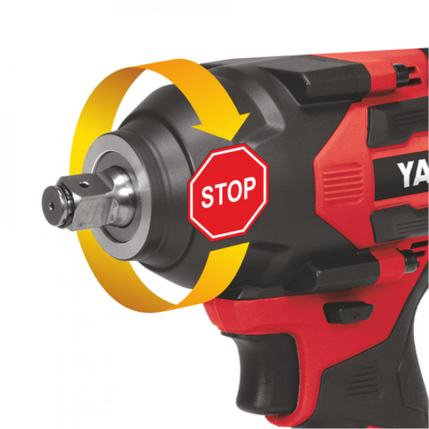 Гайковерт ударний акумуляторний YATO: 18 В Li-Ion 4 АГод, квадрат 1/2", КМ- 1200 Нм [4/32]-YT-828071