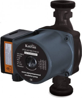 Насос циркуляційний 100Вт Hmax 6м Qmax 75л/хв Ø1½ 130мм гайки Ø1 Katran (774533)-[articul]