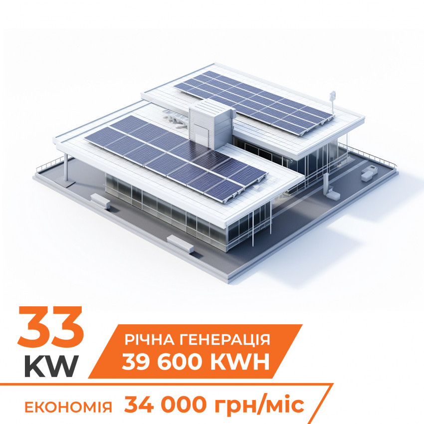 Комплект СЕС мережева на інверторі LP 33кВт-