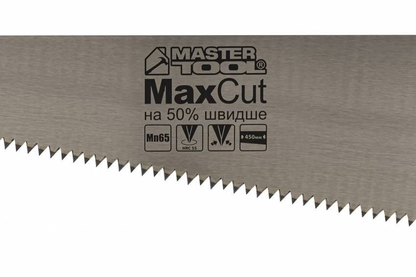 MasterTool Ножівка столярна 450 мм, 4TPI MAX CUT, розжарений зуб, 2-D заточування, полірована, Ст.: 14-2645-14-2645